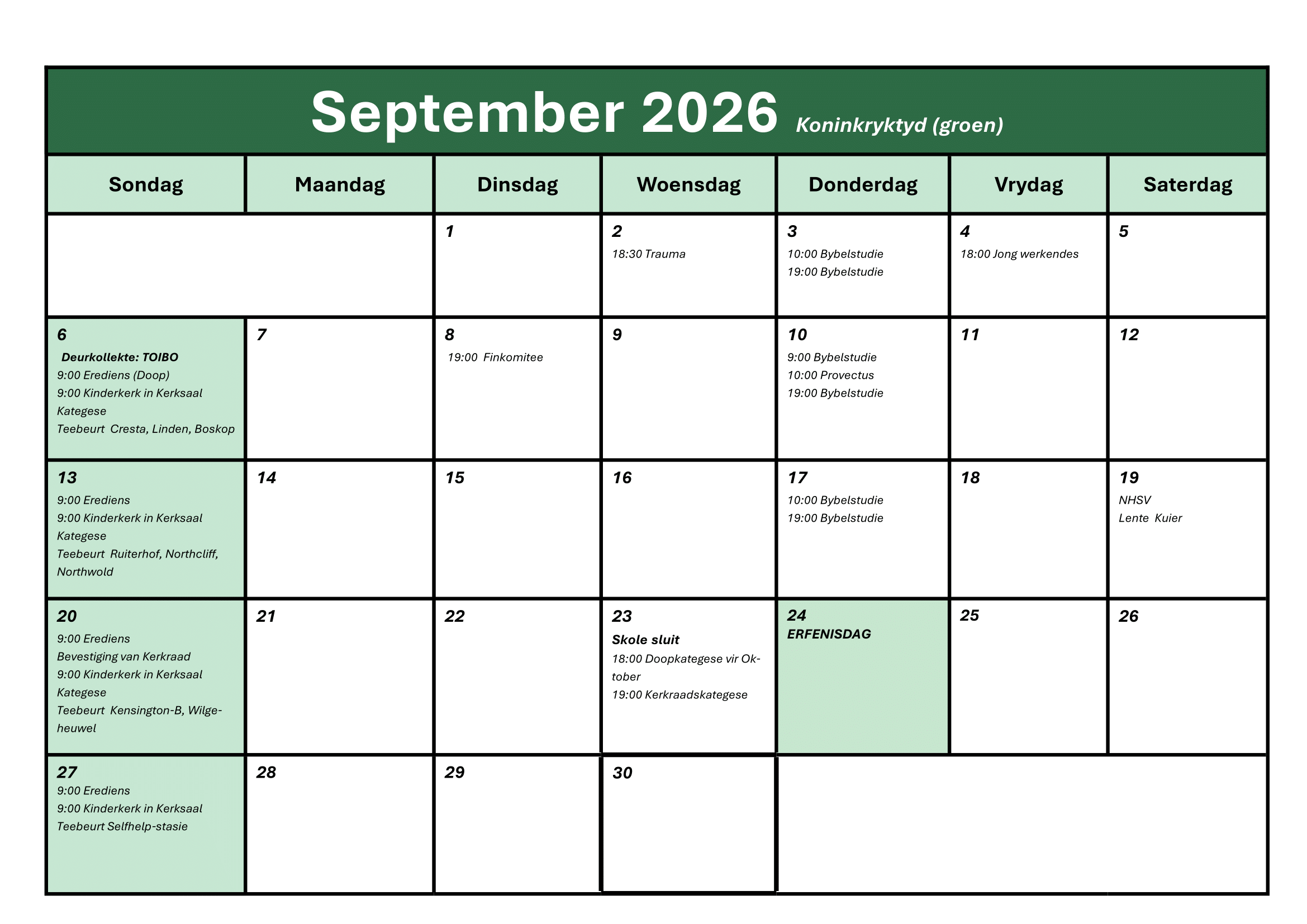 Kalender 2026-09