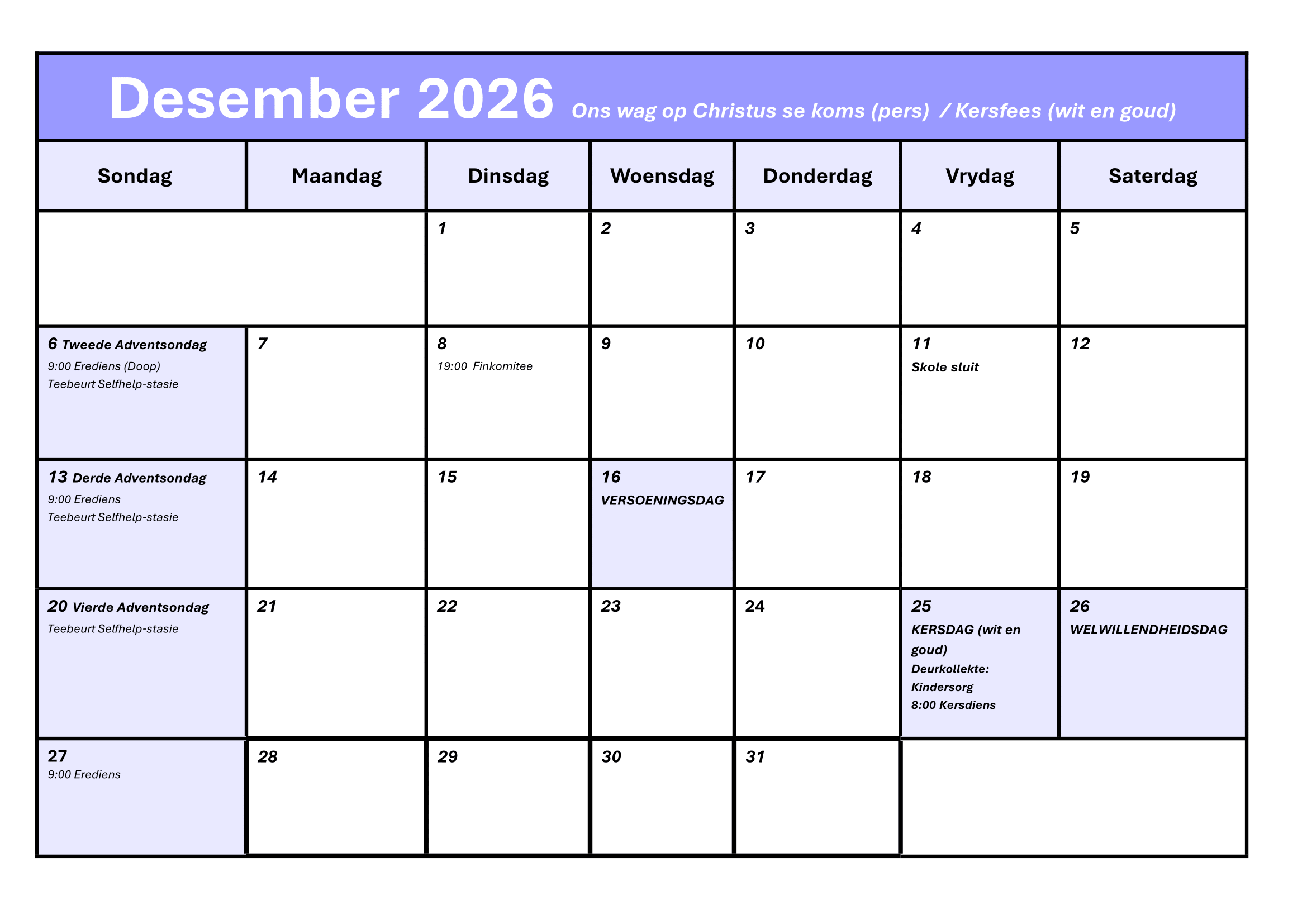 Kalender 2026-12